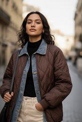 BLOUSON OVERSIZE MATELASSÉ EFFET BIMATIÈRE